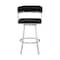 Armen Living Dione 30" Bar Height Swivel Black Faux Leather and Brushed Stainless Steel Bar Stool 840254335141 - alternate 5